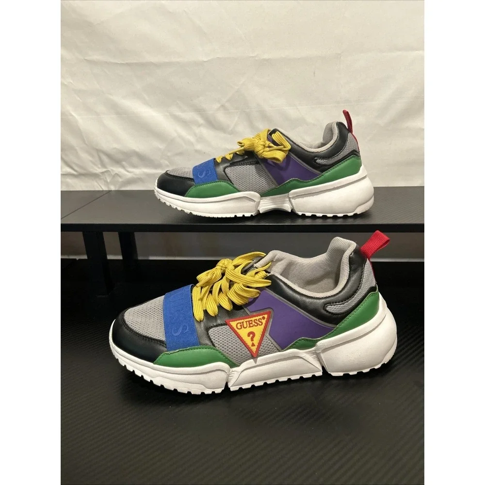 Men's GUESS Skillz Lace Up Fashion High Top Colorful Sneakers size 9 - Picture 3 of 8